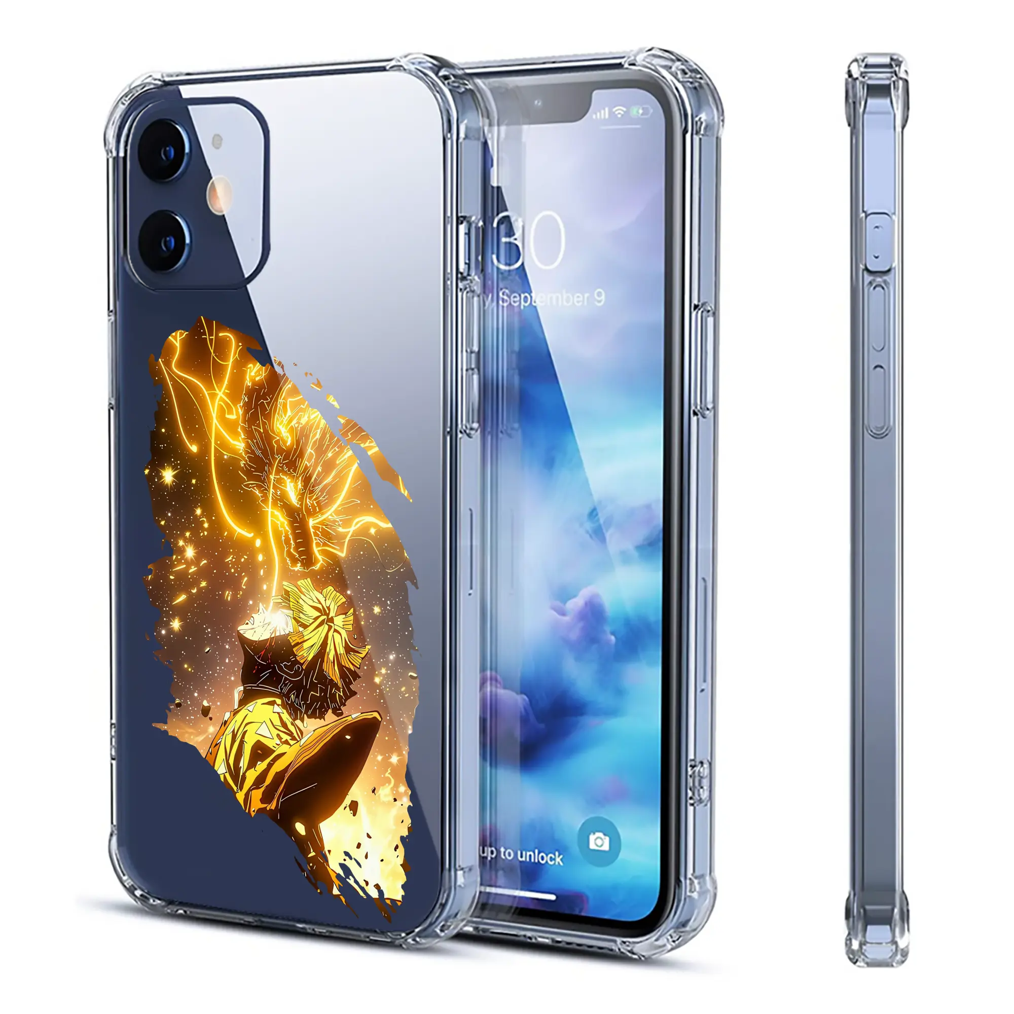 鬼滅の刃 グッズ,我妻 善逸 - IPhone 12シリーズ対応 ・ 透明スマホケース ・ クリアソフトケース ・ TPU素材 ・ 耐衝撃 ・ 高密着 ・ 防汚 防指紋 ・ 簡単着脱